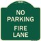 Signmission No Parking Fire Lane W/ Striped Border Heavy-Gauge Aluminum Sign, 18" x 18", G-1818-23623 A-DES-G-1818-23623 - alternate 1